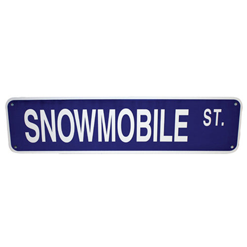 SNOWMOBILE STREET - ALUMINUM STREET SIGN 6" X 24"