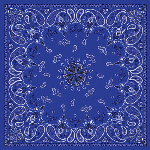 BANDANNA, 100% COTTON, NAVY PAISLEY, PREMIUM 22 X 22 IN.