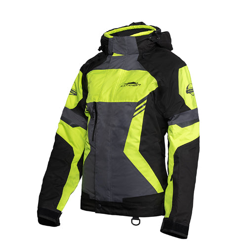 KATAHDIN GEAR DAGGER JACKET WOMENS, BLACK/GREY/HI-VIZ - 2X-L