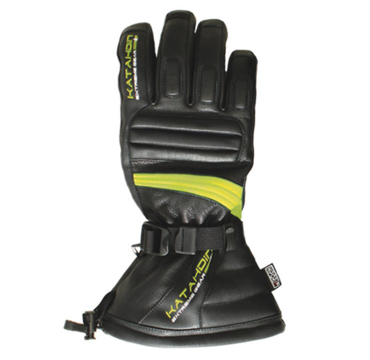 KG-TORQUE LEATHER GLOVE, BLACK/HI-VIZ, LARGE