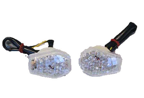 LED FAIRING MARKER LIGHTS FOR KAWASAKI ZX MODELS, CLEAR LENS